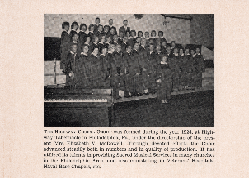 Image of the Highway Choral Group with information about its origins and accomplishments