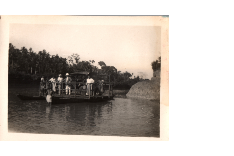 Brother Cook on a preaching tour via a ferry on a river