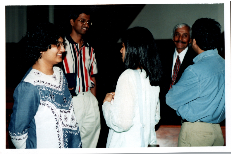 A group speaks together