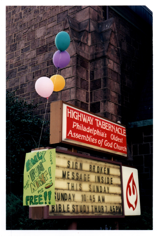 Sign advertising family fun night