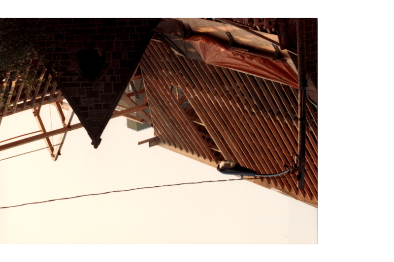 Wood scaffolding