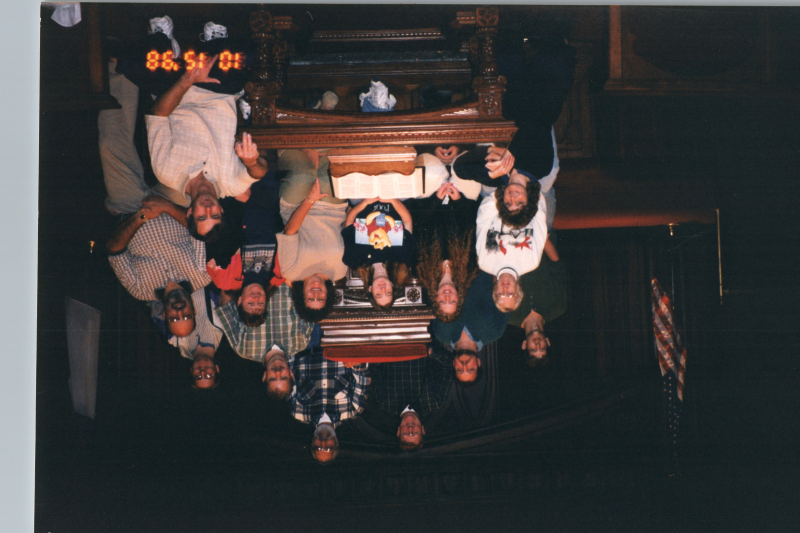 A group smiles together in Highway's sanctuary