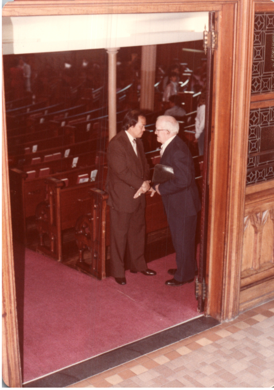 Jim Yee and Harry Kerr of King of Prussia shake hands together