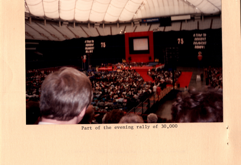 Caption: "Part of the evening rally of 30,000"