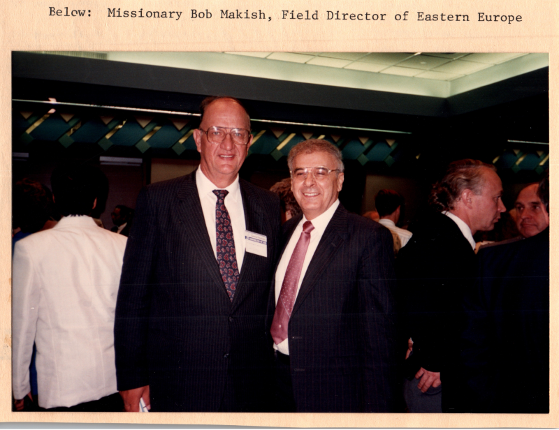 Caption: "Missionary Bob Makish, Field Director of Eastern Europe."
