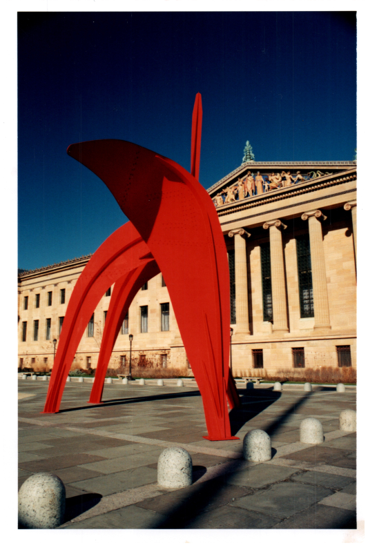 Picture of a sculpture outside of the Philadelphia Museum of Art