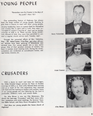 Page eleven: Young People; Crusaders