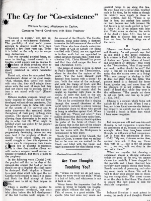 Copy of an article by Rev. Bragg about troubling thoughts