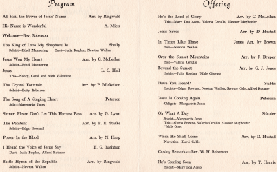 Program of songs