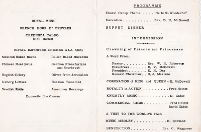 Menu, program