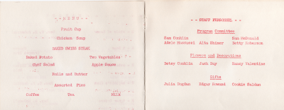 Menu; Staff personnel