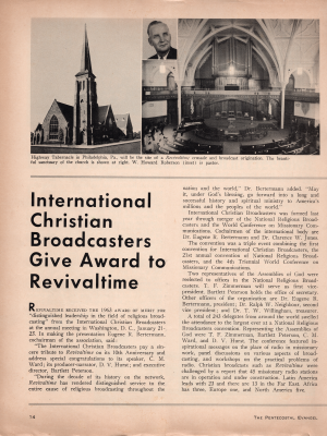 An article informing readers about the upcoming Revivaltime broadcast at Highway