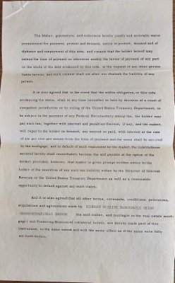 Mortgage contract for 18th and Spring Garden